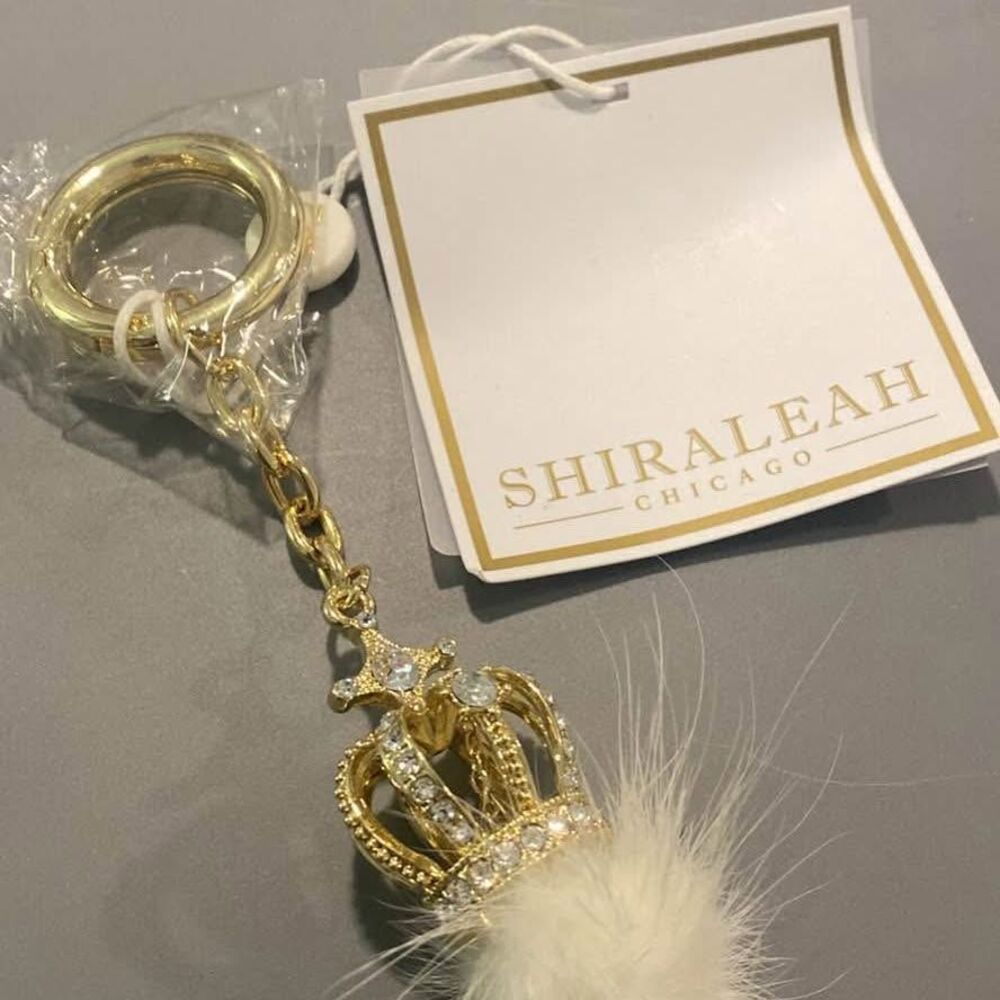 NEW Shiraleah crown keychain with mink accent